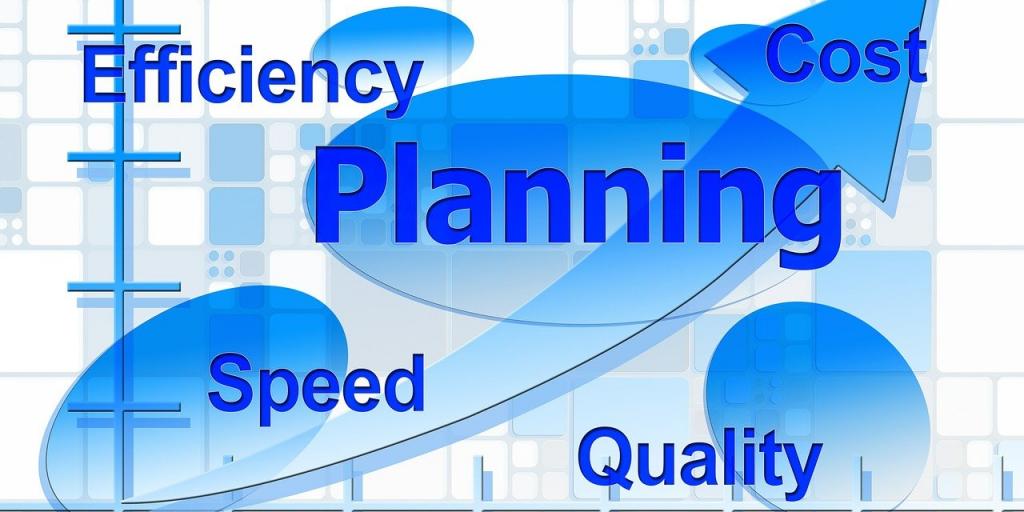 illustrazione con vocaboli planning, quality ecc. per la tabella sui corsi